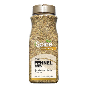 iSpice | Fennel Seed | Bulk Size | Gourmet Spice | Kosher (12 OZ, Whole Fennel Seed)