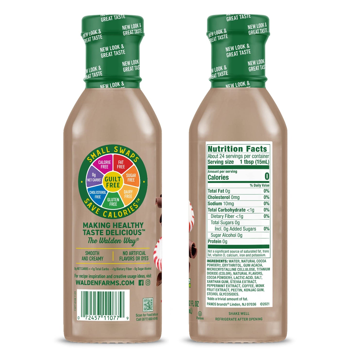 Walden Farms Peppermint Mocha Coffee Creamer, Non-Dairy, Vegan, Gluten Free, 12 Fl Oz (Pack of 2)