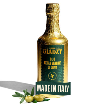 Giadzy by Giada de Laurentiis Olive Oil Extra Virgin - Premium Unfiltered Cold-Pressed Italian Olive Oil, Gold Wrap, Made in Ita