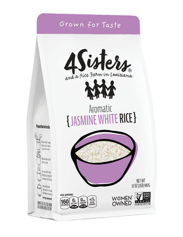 4Sisters - Premium Long Grain Aromatic Jasmine White Rice - Sustainably Grown - Women Owned - Farm To Table - 2Lb