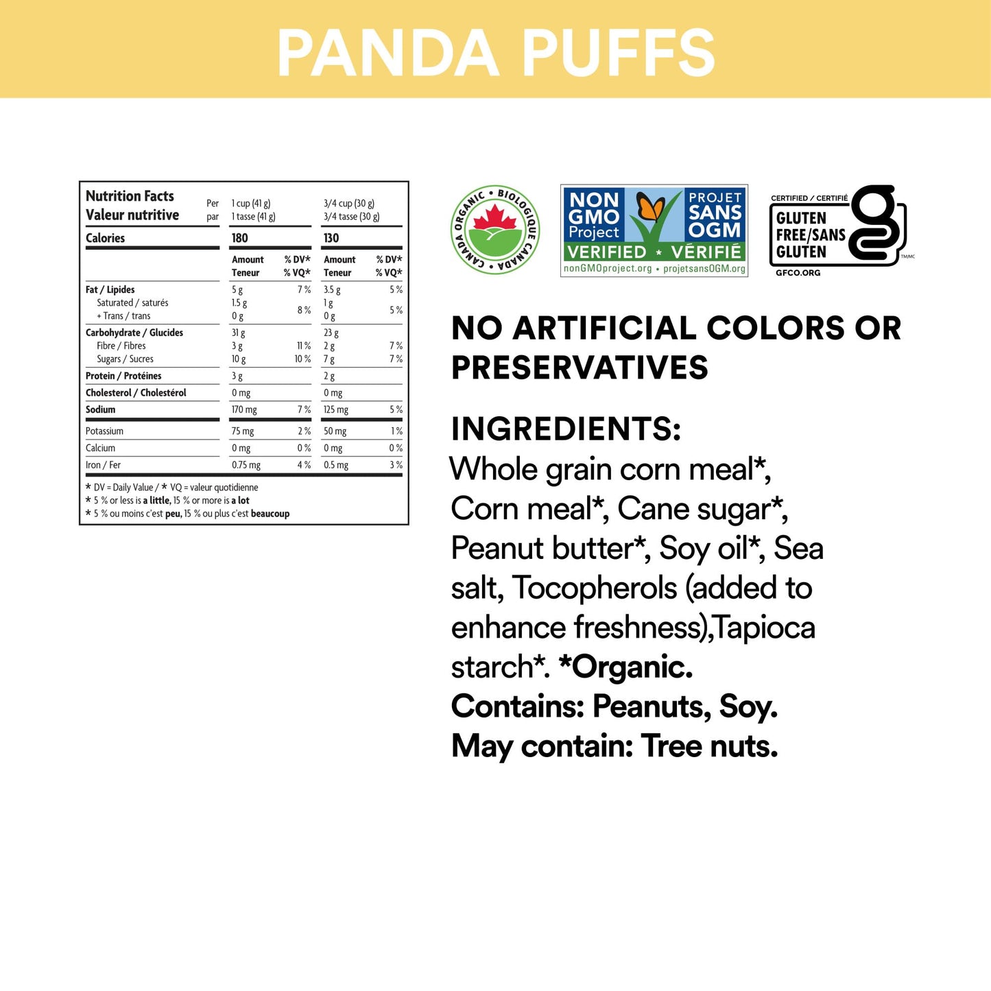 EnviroKidz Peanut Butter Panda Puffs Organic Cereal, 10.6 oz