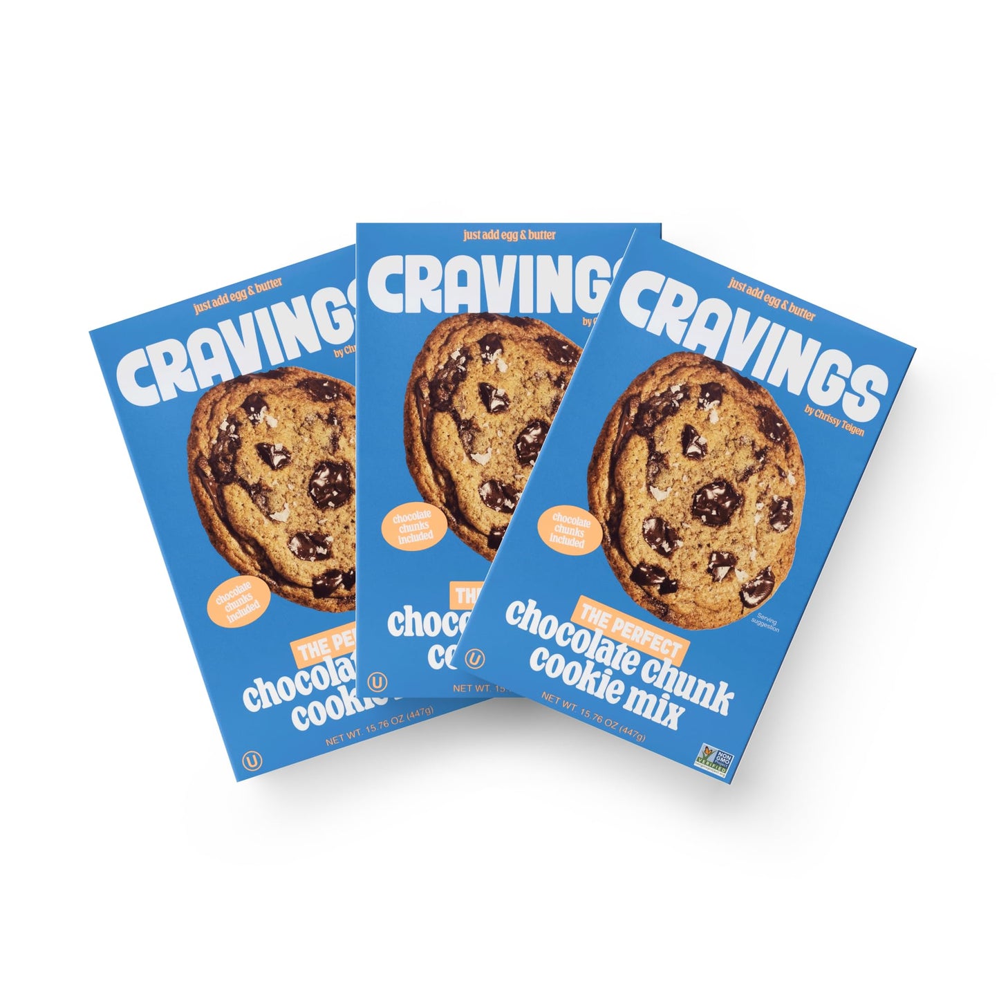 Cravings By Chrissy Teigen Chocolate Chip Cookie Mix  Makes 12  4-Inch Chocolate Chunk Cookies 15.76 Oz (Pack Of 3)