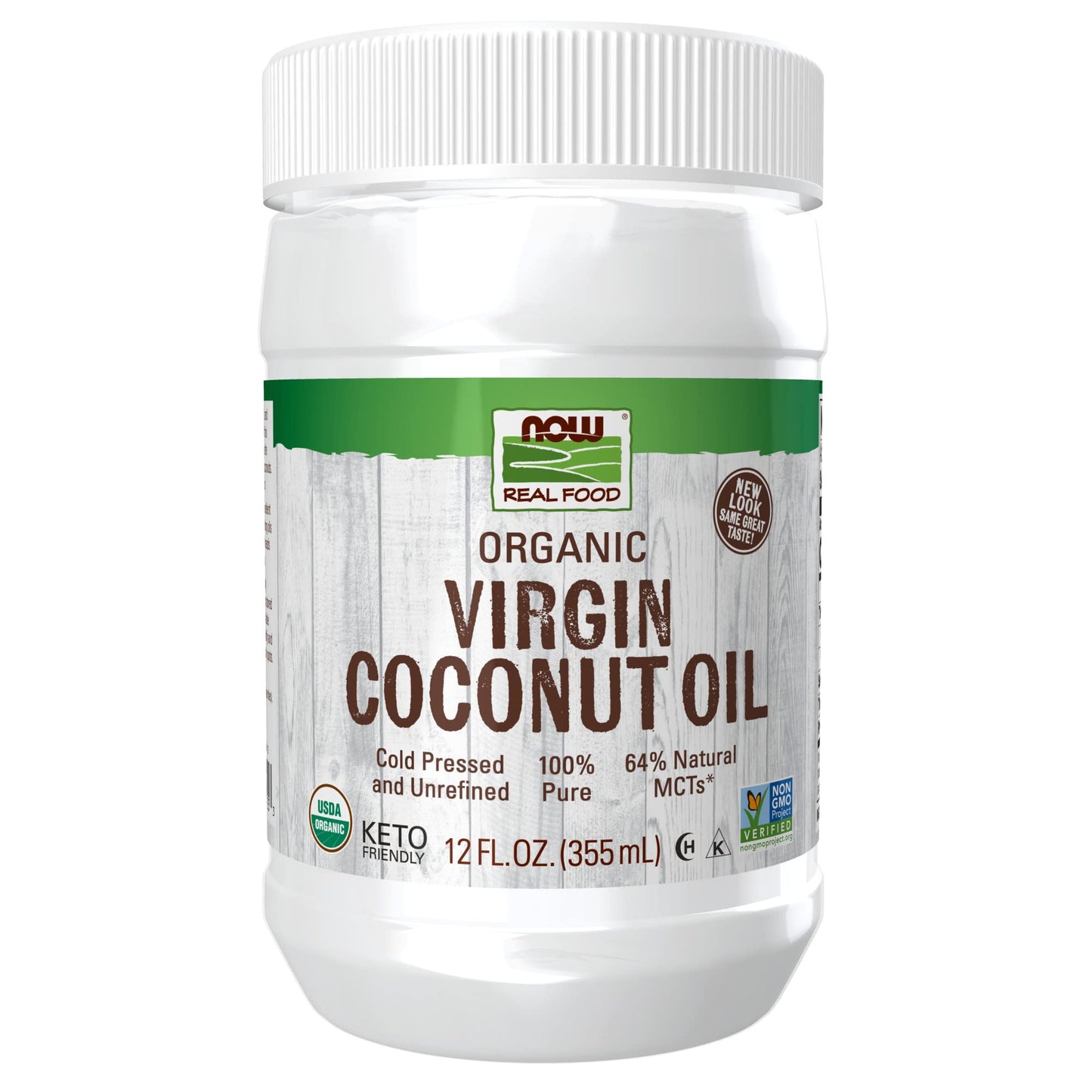 NOW Foods Organic Virgin Coconut Oil, Cold-Pressed, Non-GMO, 12 Ounce, Trans Fat Free
