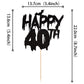 1 Pcs Halloween Theme Happy 40Th Birthday Cake Topper Glitter Cheers To 40 Years Bat Halloween Cake Pick For Halloween Happy 40T