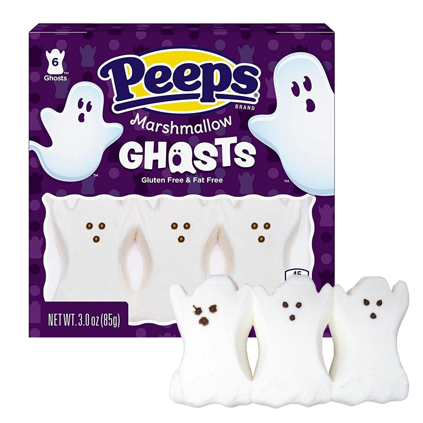 Needzo Peeps Candy Halloween Ghost, Skulls And Pumpkins Fun Shaped Marshmallows, Marshmallow Birthday Party Favor Gift Candies For Peep Lovers (Pack Of 3)