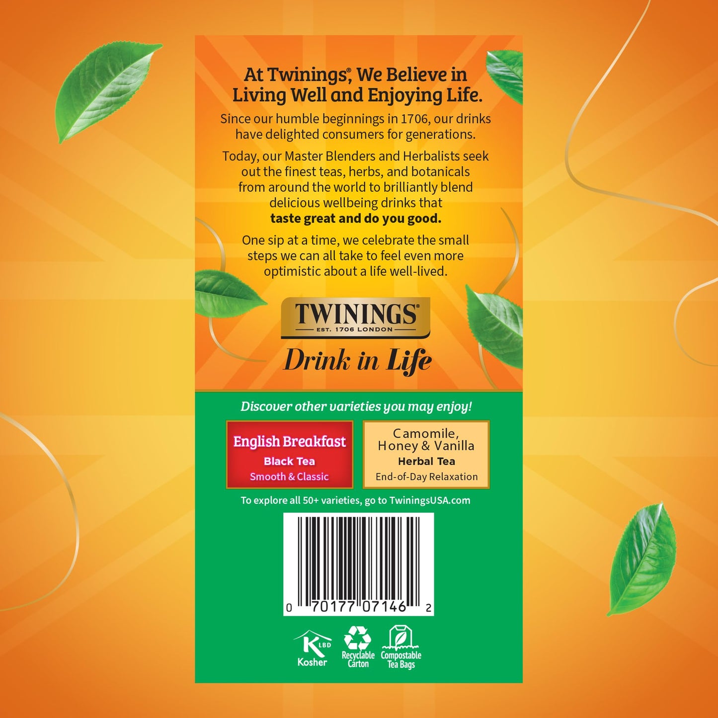 Twinings Irish Breakfast Black Tea Individually Wrapped Bags, 50 Count (Pack of 6), Flavourful, Bold, Robust, Caffeinated, Enjoy