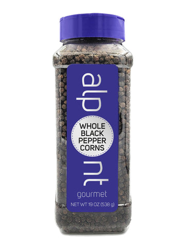 Alpont Gourmet Whole Black Peppercorns 19Oz (538G), All Natural, Non-Gmo, Packed To Keep It Fresh, Premium Quality