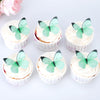 50PCS Edible Butterfly Cake Decorations Green Wafer Paper Butterflies Cake Cupcake Toppers for Women Girls' Happy Birthday Cake 
