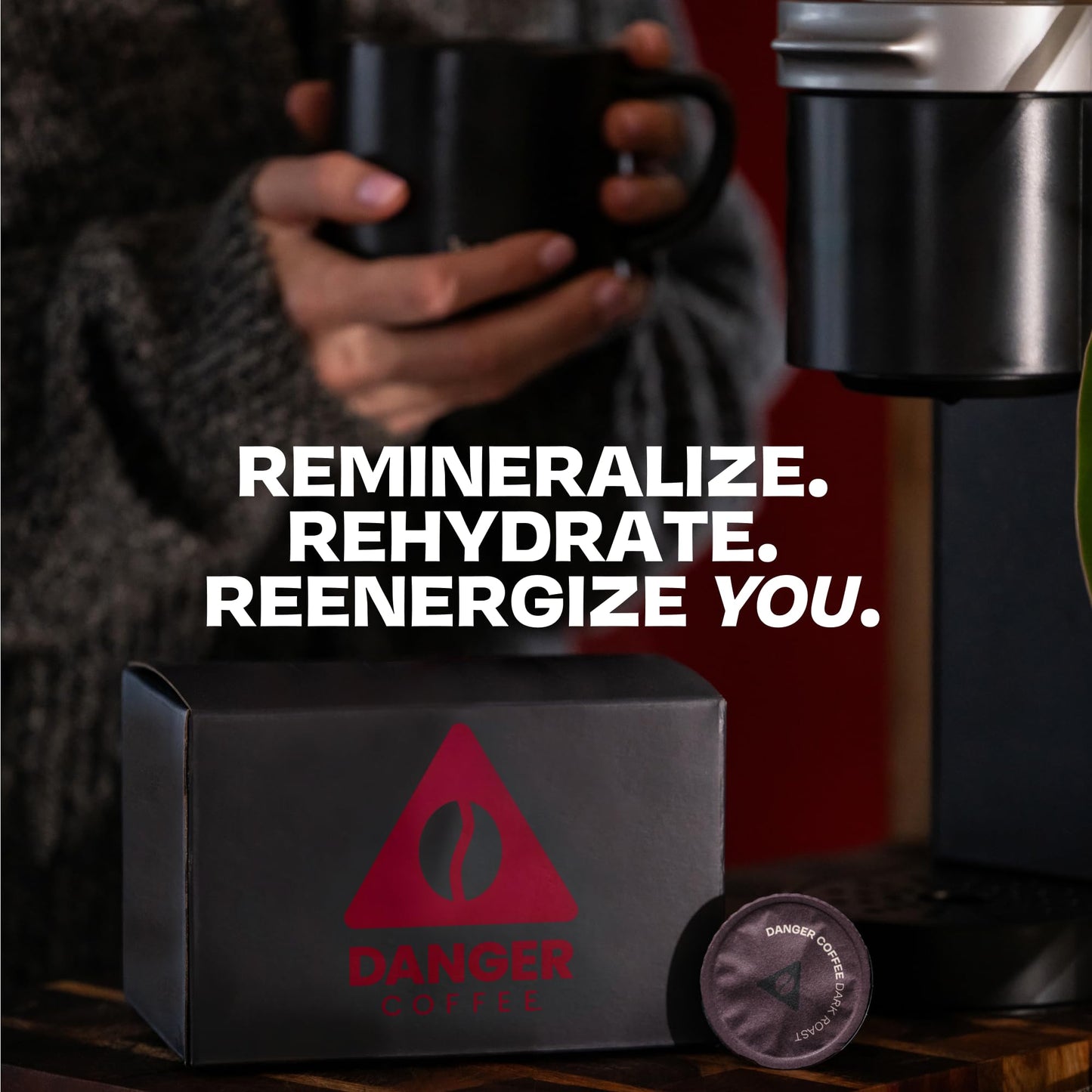 Danger Coffee by Dave Asprey  Remineralized  Mold Free & Lab Tested Compostable Pods | Dark Roast 12 Pods
