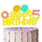 Linlmeet Donut Cake Topper Decorations for Birthday Party Supplies, Paper, One, Model dct01