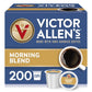 Victor Allens Coffee Morning Blend Light Roast Single Serve Pods 200 Count for Keurig K-Cup Brewers Brown