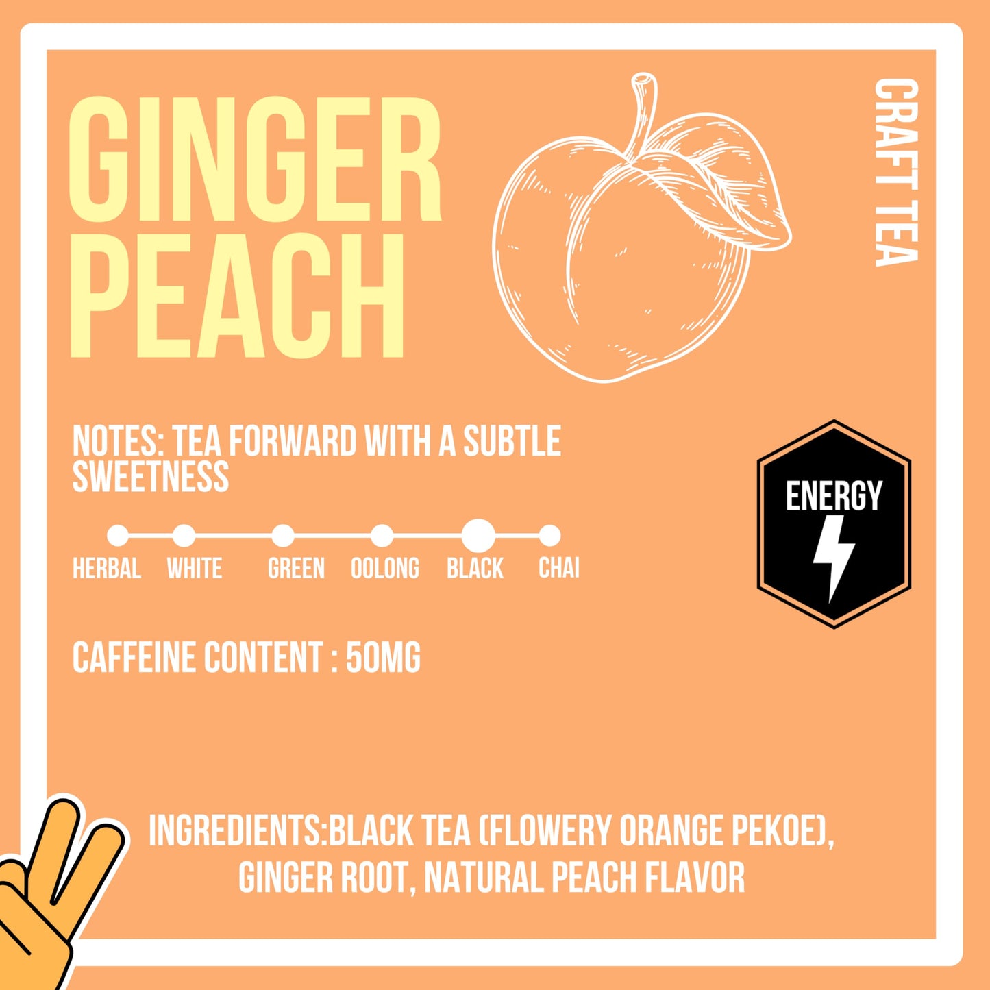 REVIVAL TEA COMPANY Ginger Peach Black Tea Blend - 24 Tea Bags