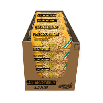 LA MODERNA, Star Estrella Pasta, 7 oz (Pack of 20) | Enriched Durum Wheat Semolina | Kosher, Non-GMO, Iron and Vitamin-Fortified