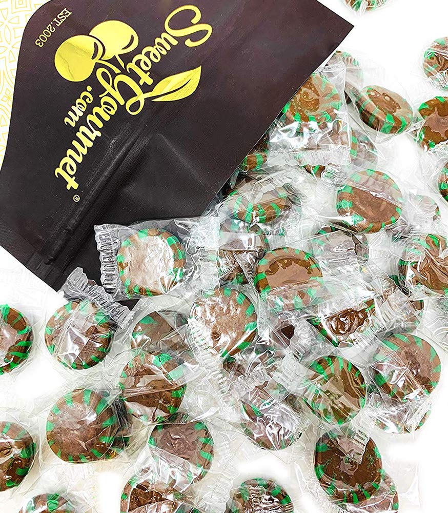 SweetGourmet Chocolate Mint Starlight | Clear Wrap Bulk Hard Candy | 1 Pound
