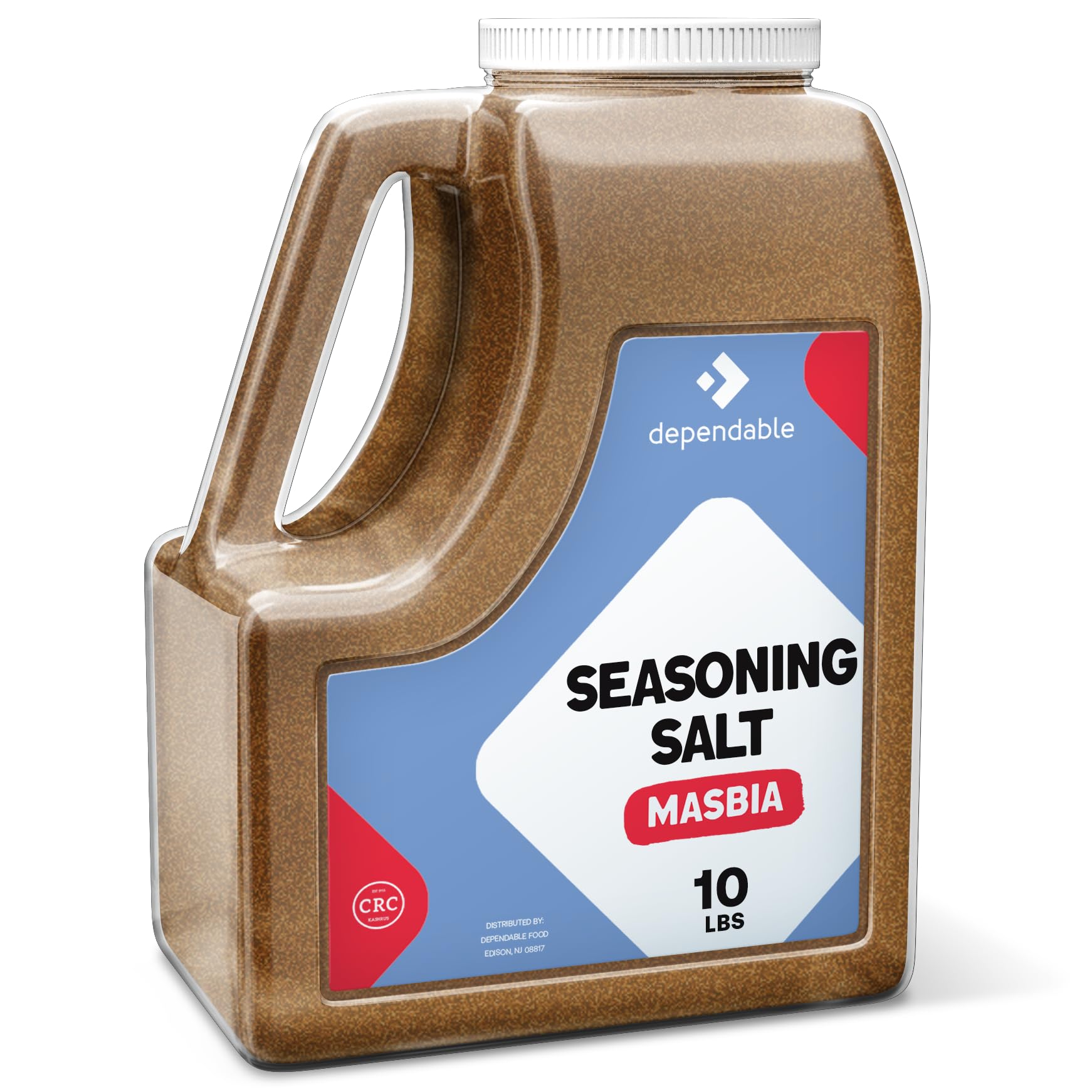 Dependable Food Seasoning Salt - 10 Lb. Resealable Jug - Non-GMO, Kosher - Bulk Jar for Flavorful Seasoning