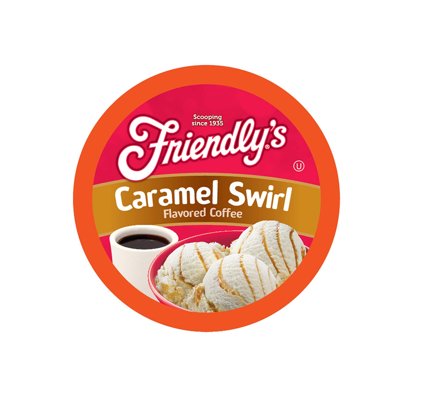 Friendlys Ice Cream Coffee Pods, Caramel Swirl, 40 Count, Compatible with Keurig K Cup Brewers