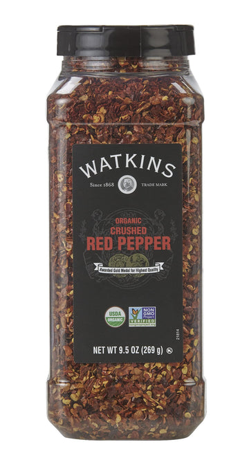 Watkins Gourmet Spice, Organic Crushed Red Pepper, Bulk Food Service Size, 9.5 oz (Pack of 1)