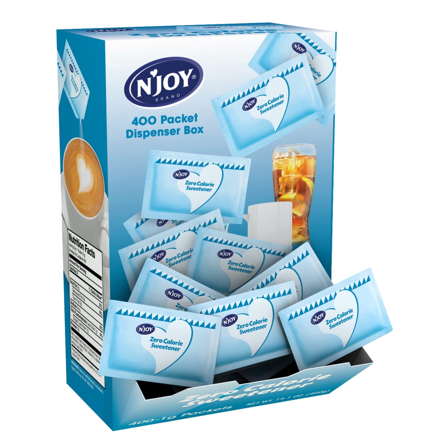 N'Joy Zero Calorie Sweetener, Kosher, Gluten & Sodium Free, Blue Aspartame, 400 Count