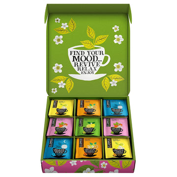 Clipper Tea Organic Herbal & Green Tea Selection/Sampler, Gift Box - Eco Friendly, Self Care, Fair Trade. Assorted Individually