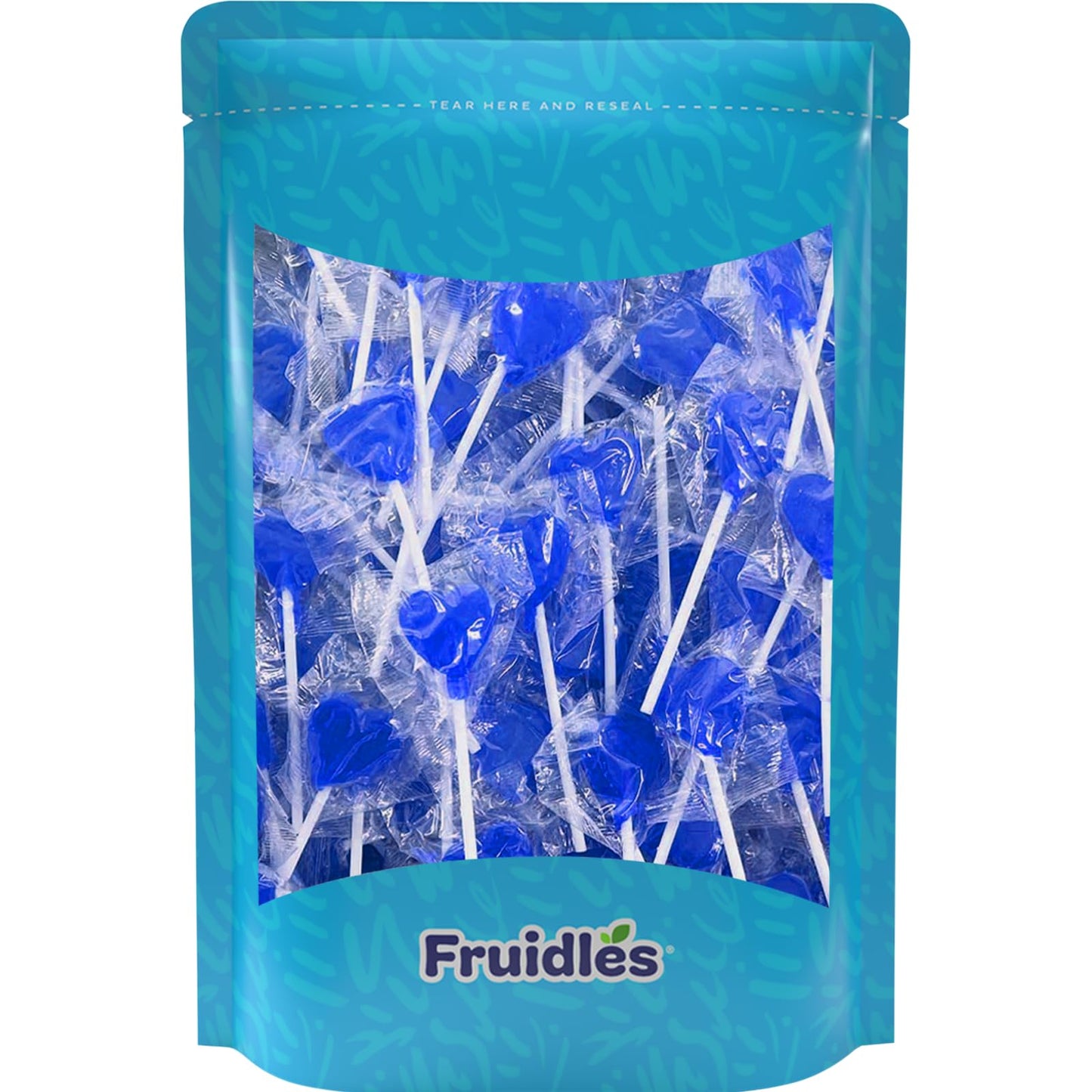 Fruidles Lollipops Mini Heart Shaped Flavored Delicious Lollipop, Individually Wrapped, 5G Lollipop (600 Lollipops, Raspberry)