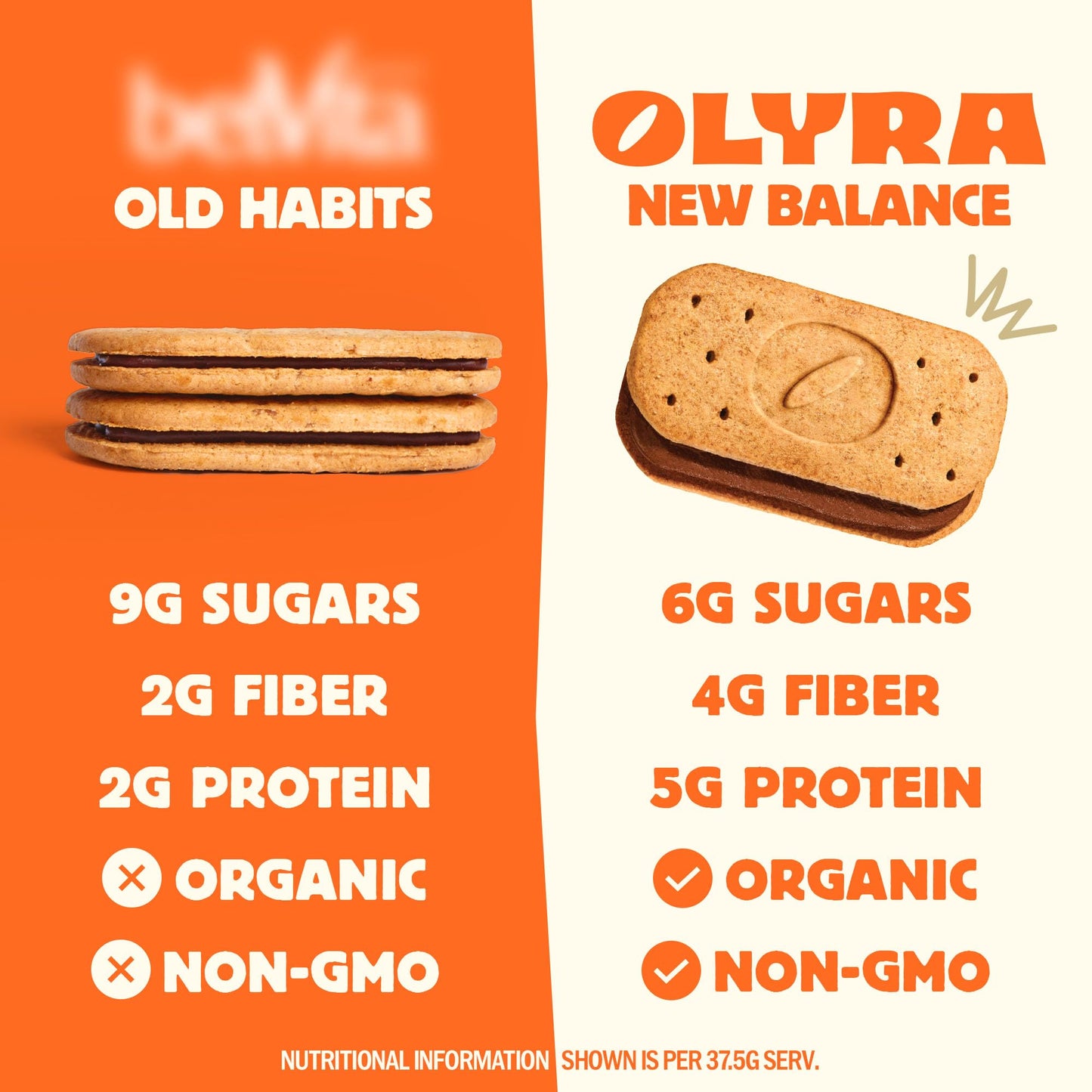 Olyra Dark Chocolate Sandwich Breakfast Biscuits, Healthy Snacks for Adults and Kids, Low Sugar, Organic Vegan Cookies, Office S