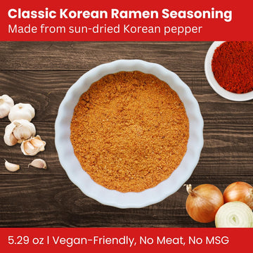 UNHA'S ASIAN SNACK BOX Hot and Spicy Korean Ramen Soup Seasoning, 5.29oz Vegan Instant Ramyun Broth, Authentic Flavor