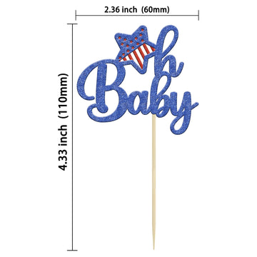Gyufise 24Pcs Independence Day Cupcake Toppers 4Th Of July Oh Baby Cupcake Picks For Independence Day Babyshower Party Cake Deco