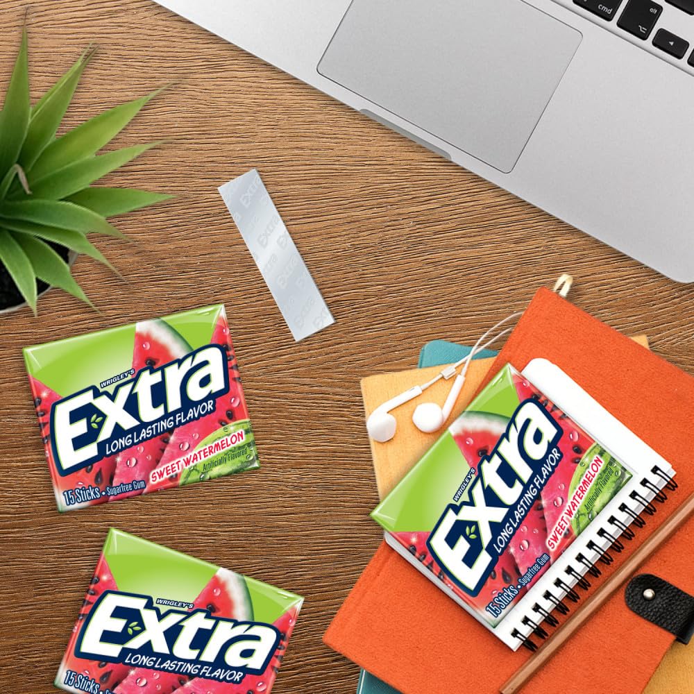 Extra Sweet Watermelon Sugarfree Gum, Multipack, 15 Count (Pack Of 3)