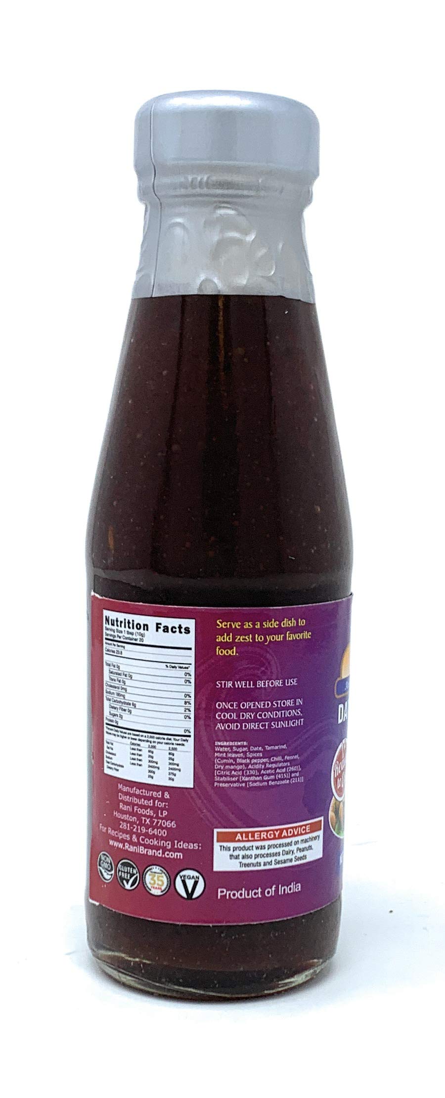Rani Dates & Tamarind Sauce 7Oz (200G) Glass Jar, Ready To Eat, Vegan ~ Gluten Free | Non-Gmo | No Colors | Indian Origin