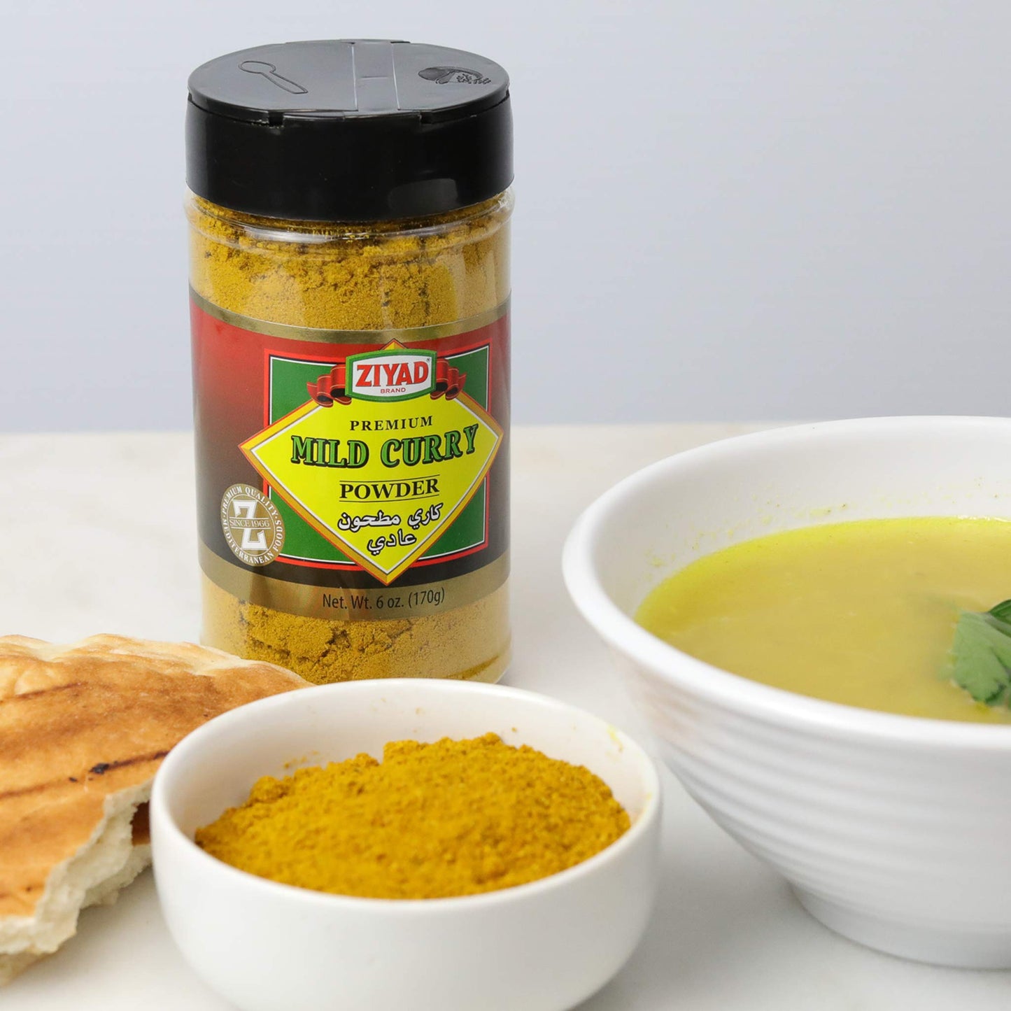 Ziyad Shaker Premium Mild Curry Powder, Flavorful Spices, No Additives, No Preservatives, No Salt, No Msg, 6 Oz