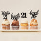 24 Pcs 21St Birthday Cupcake Toppers Legal Hello 21 Twenty One Cupcake Picks 21St Birthday Cake Decorations Supplies Black
