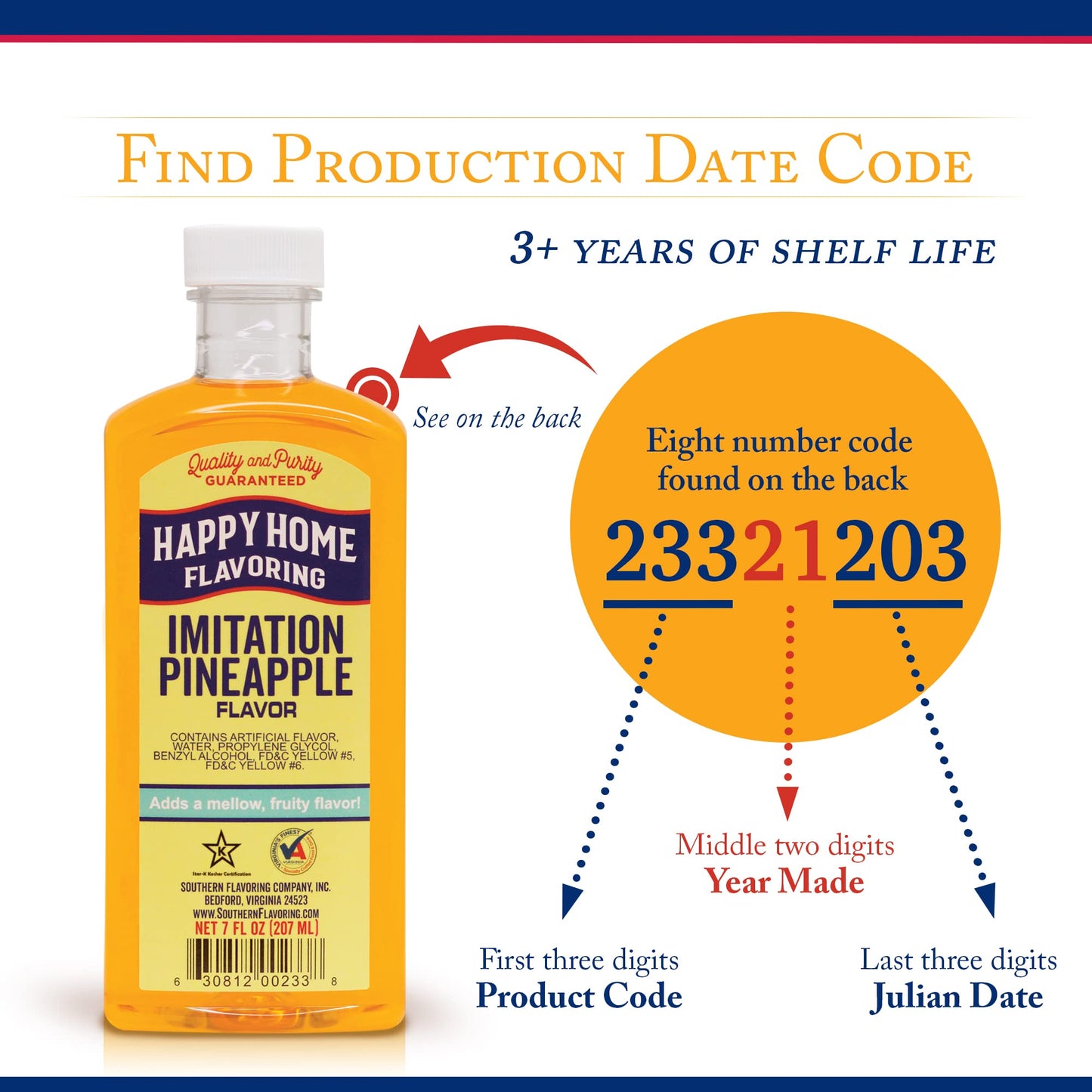 Happy Home compatible with Pineapple Flavoring, 7 oz, Certified Kosher, F233F