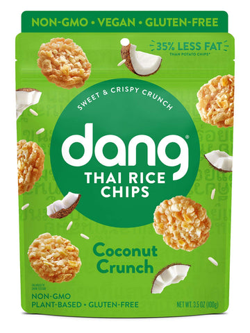 Dang Thai Rice Chips | Coconut Crunch | 4 Pack | Vegan, Gluten Free, Non Gmo Rice Crisps, Healthy Snacks Made with Whole Foods |