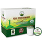 Peak Performance Organic Coffee Pods, Low Acid, Medium Roast, 24 Count, Keurig Compatible, Fair Trade, Recyclable Cups