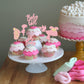 24Pcs Baby Shower Oh Baby Cupcake Toppers With Bow Dress Footprint Swan Pink Glitter Baby Girl Cake Picks Decorations For Baby S