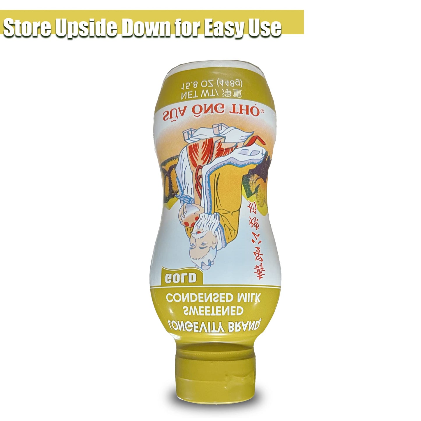 Longevity Full Cream Sweetened Condensed Milk Squeeze Bottle, 15.8oz, Pack of 4