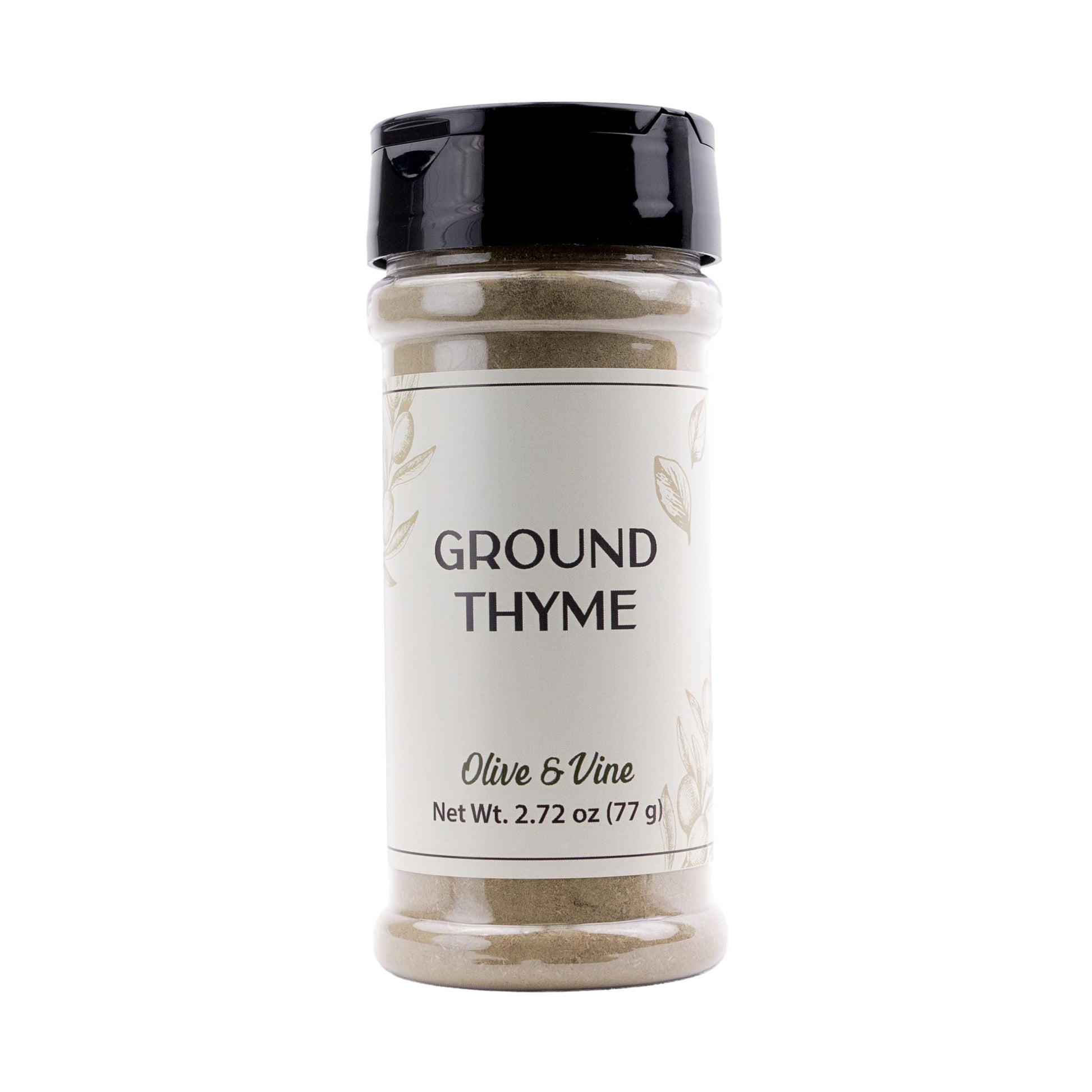 Olive & Vine Ground Thyme, Earthy & Aromatic, Seasoning for Roasts, Soups, and Stews, with Rich Tradition, Authentic Taste, For 