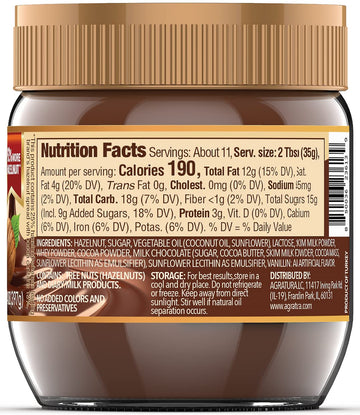 Nutio Milk Chocolate Hazelnut Spread, More Hazelnut, Less Added Sugar, Palm Oil And Gluten Free, Non Gmo, Peanut Free, 56Oz (4 P