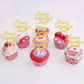 24 Pcs Happy Valentine'S Day Cupcake Toppers Glitter Sweet Love Be Mine Valentines Cupcake Picks For Valentine'S Day Theme Weddi