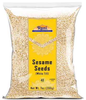 Rani Sesame Seeds Whole White, Hulled (Till) 7oz (200gm) ~ All Natural | Gluten Friendly | NON-GMO | Kosher | Vegan | Indian Ori