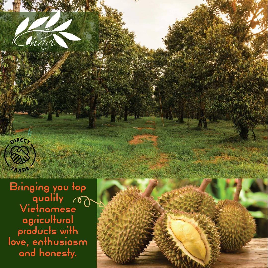 CHAVI Freeze-Dried Durian (King of Fruits) - 2 Oz - Healthy 1 Ingredient Superfood - Family Supersnacks - No Added Sugars or Pre