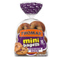 Thomas Cinnamon Raisin Mini Bagels, 10 Pre Sliced Mini Bagels with No High Fructose Corn Syrup, 15 Oz Bag