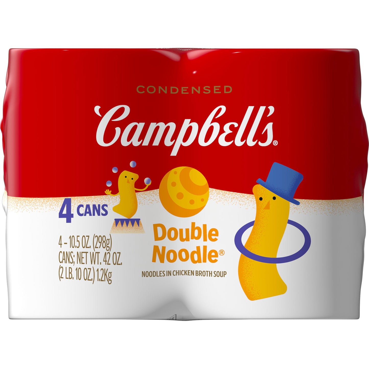 Campbells Condensed Kids Double Noodle Soup, 10.5 oz Can (4 Pack)