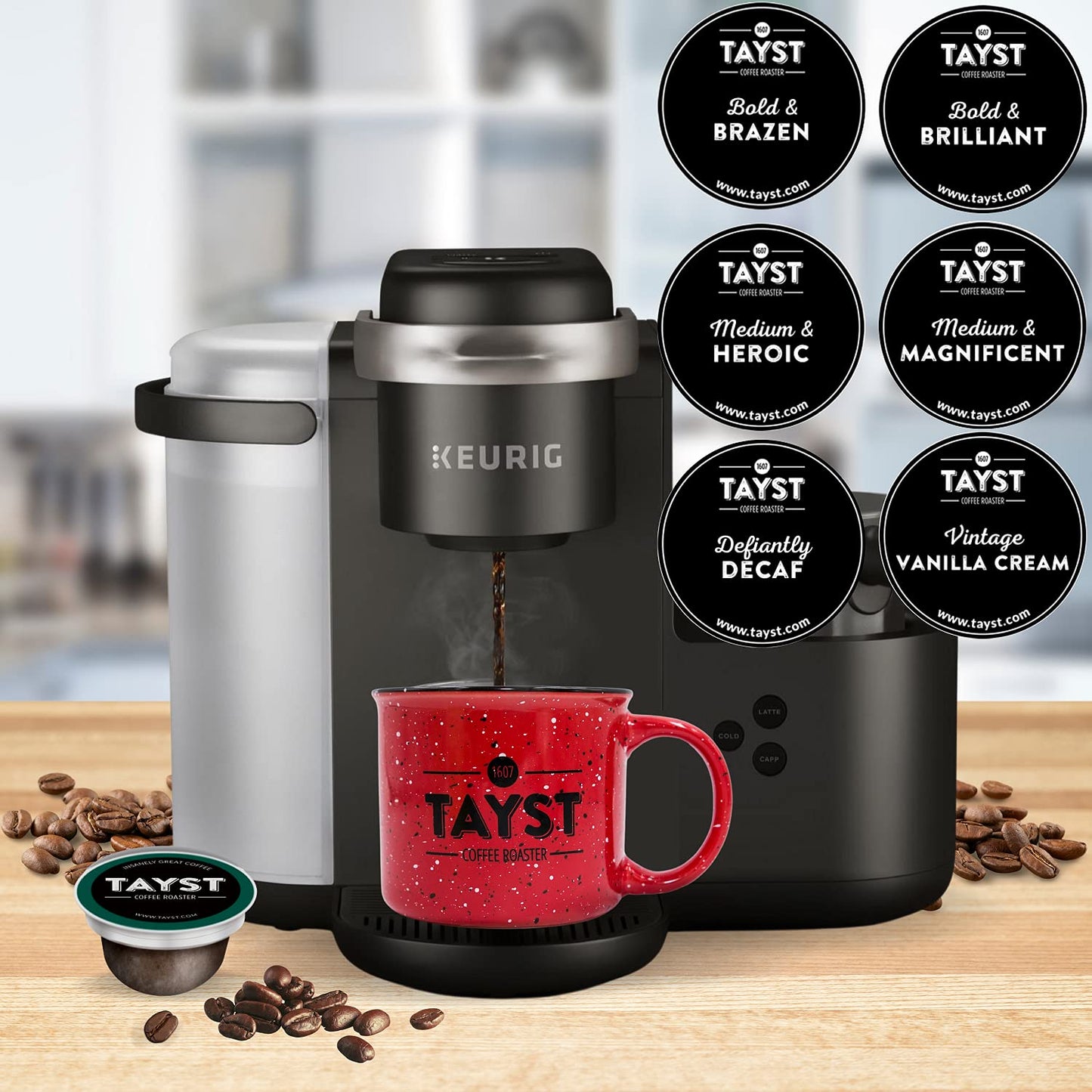 Tayst Coffee Pods Variety Pack, K Cups Compatible, Sustainable, 100 Count, Brown