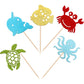 30 Pcs Ocean Sea Animals Cupcake Toppers Narwhal Fish Turtle Octopus Crab Cupcake Picks Baby Shower Under The Sea Animals Theme