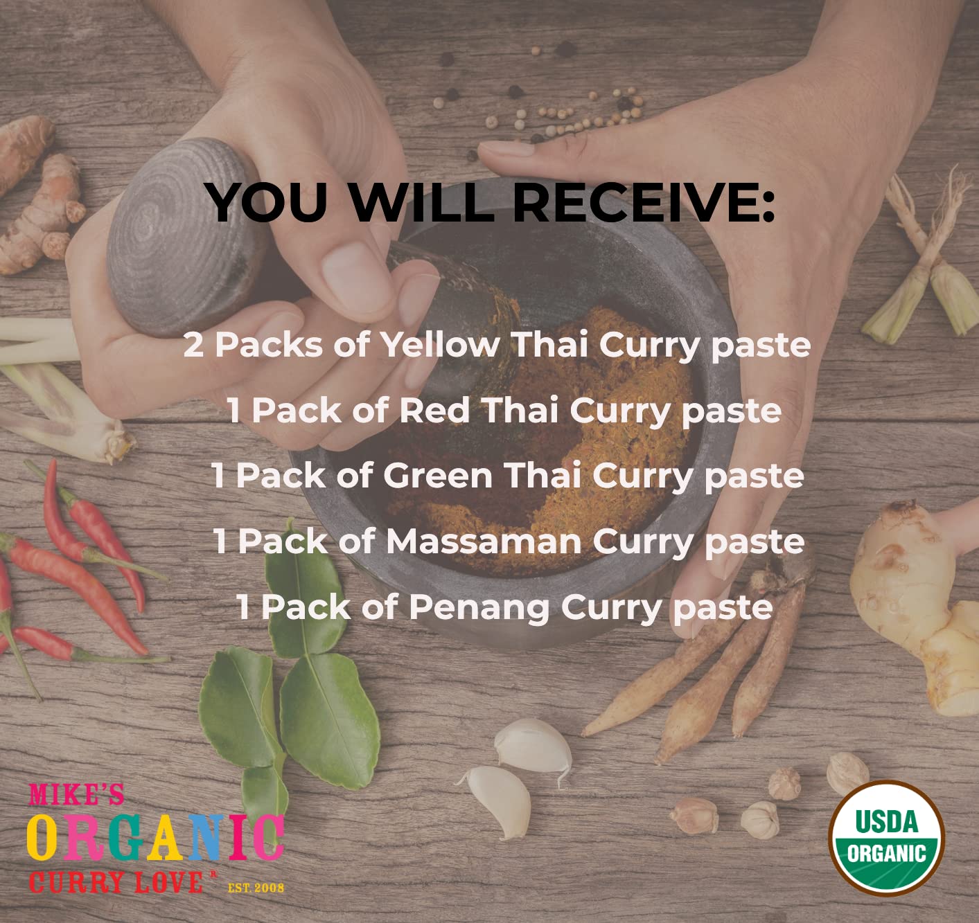 Premium Organic Curry Paste Variety Pack - 5 Flavors | Vegan, Dairy-Free, Sugar-Free | Keto-Friendly | Authentic Thai Cuisine |