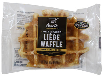 Avieta Belgian Pearl Sugar Waffles, Pack of 6, 3.17 Ounce Individually Packed Treats