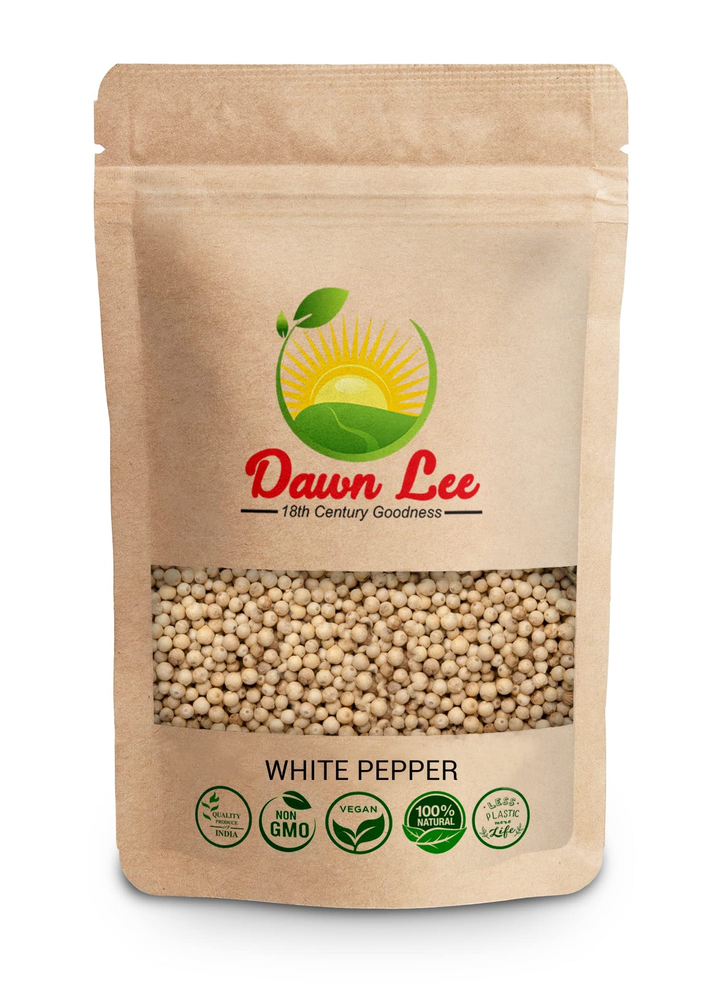Dawn Lee Whole White Peppercorns | Sabut Safed Mirch | Whole Spice For Cooking, Seasoning & Marinades (200 Gram)