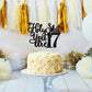 Happy 17Th Birthday Cake Topper, Young And Sweet Only 17 Cake Decor, Level 17, Funny 17Th Birthday Decorations Supplies Black Gl