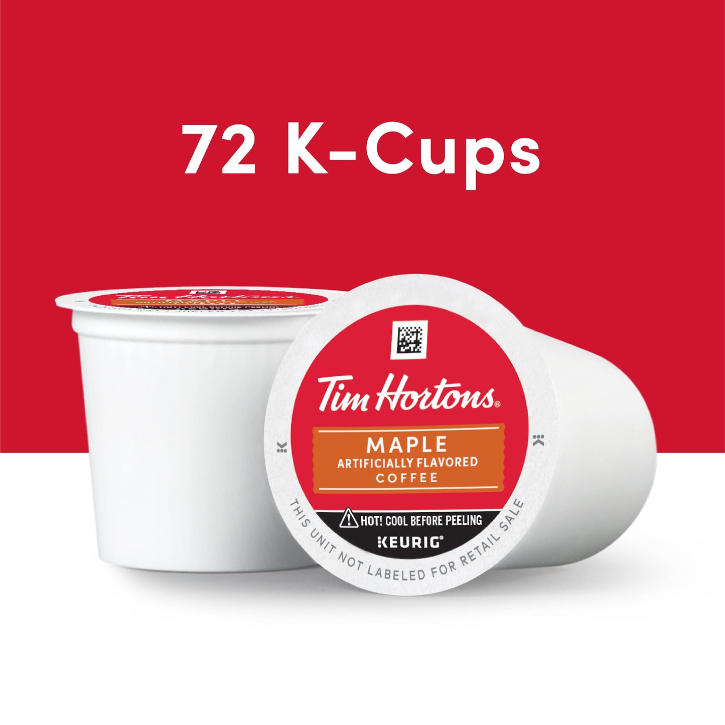 Tim Hortons Maple Flavored Coffee K-Cup Pods, 72ct, Compatible with Keurig, Red, 12 Count (Pack of 6)